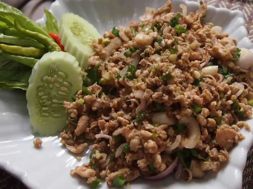 Laos food Laotian larb
