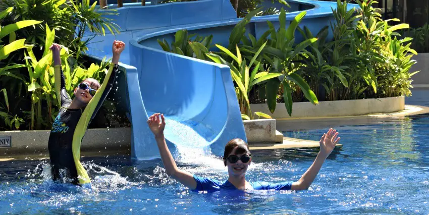 Gentle water slides are great fun for the whole family