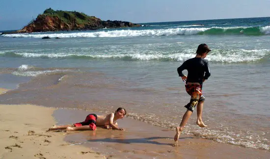 boys playing at Mirissa.