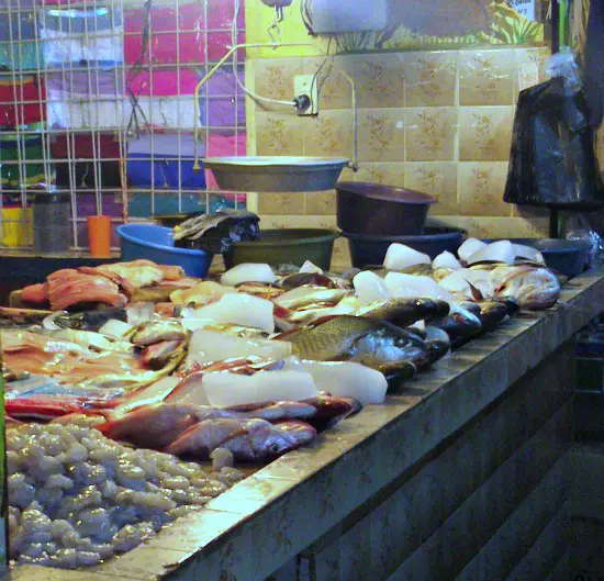 fish stall in Antigua market