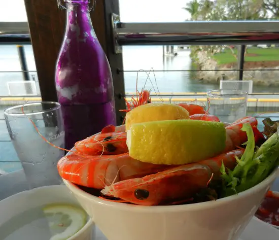 prawns on the deck