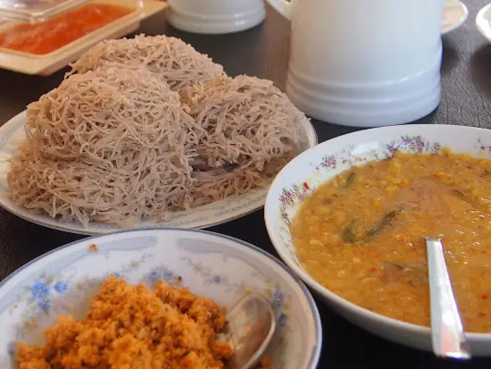 Sri Lankan breakfast food at a hotel in Galle heavily utilises  idiyappam flour in many of its ingredients.