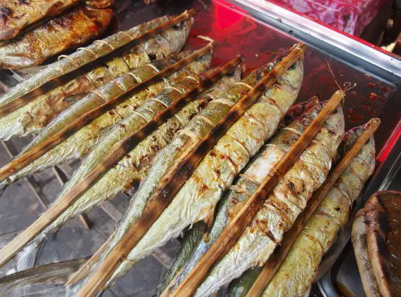 dried squid and prawns Kep Cambodia