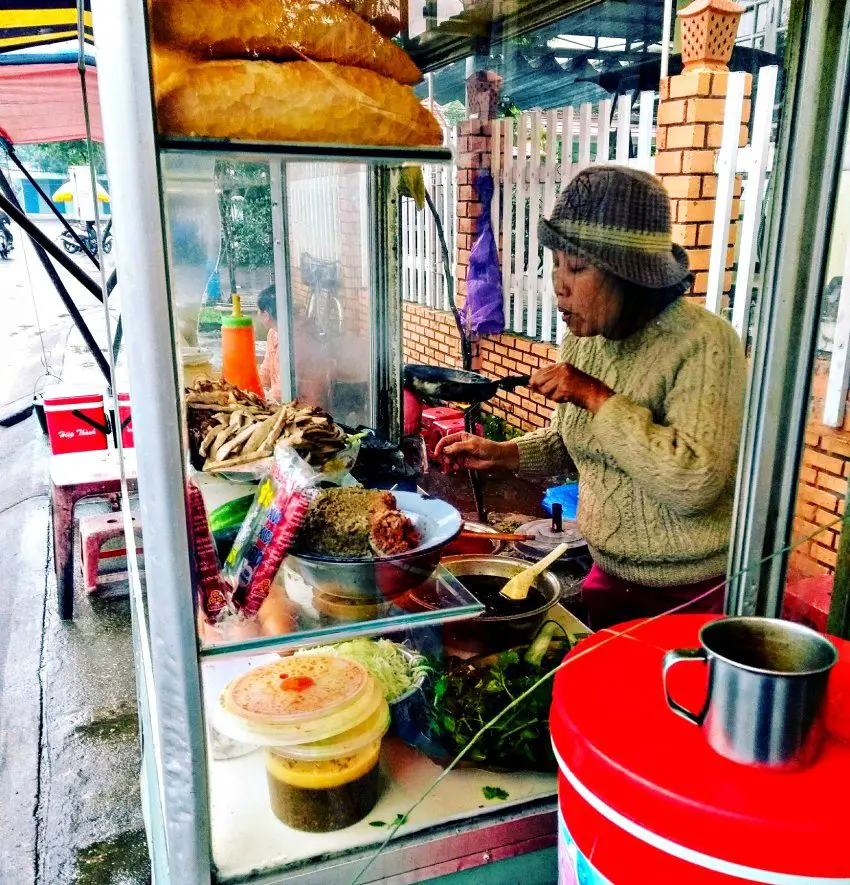 Banh mi stand in Hoi An Vietnam