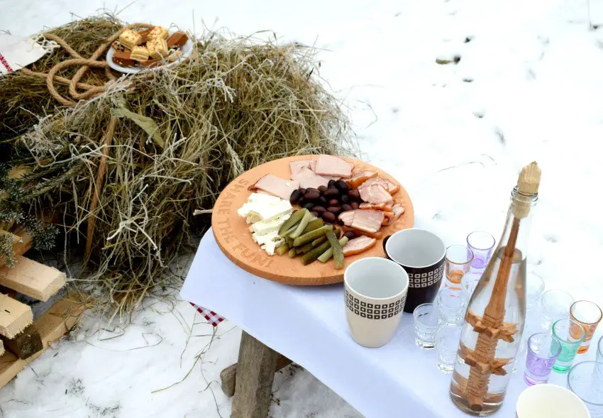 Traditional Romanian food platter