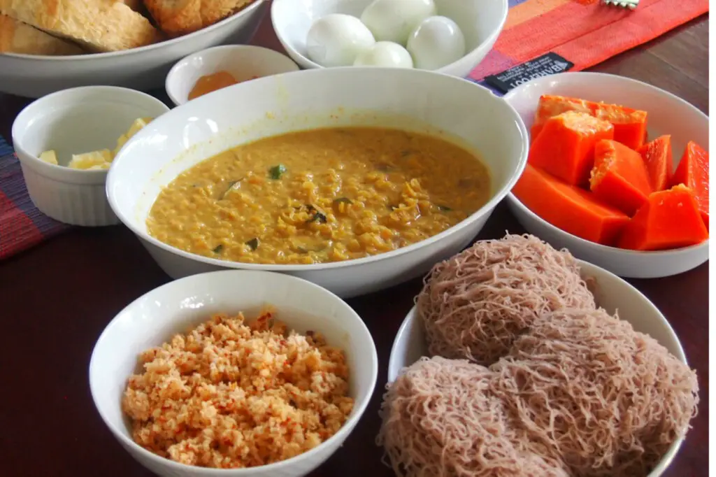 Breakfast dishes in Sri Lanka