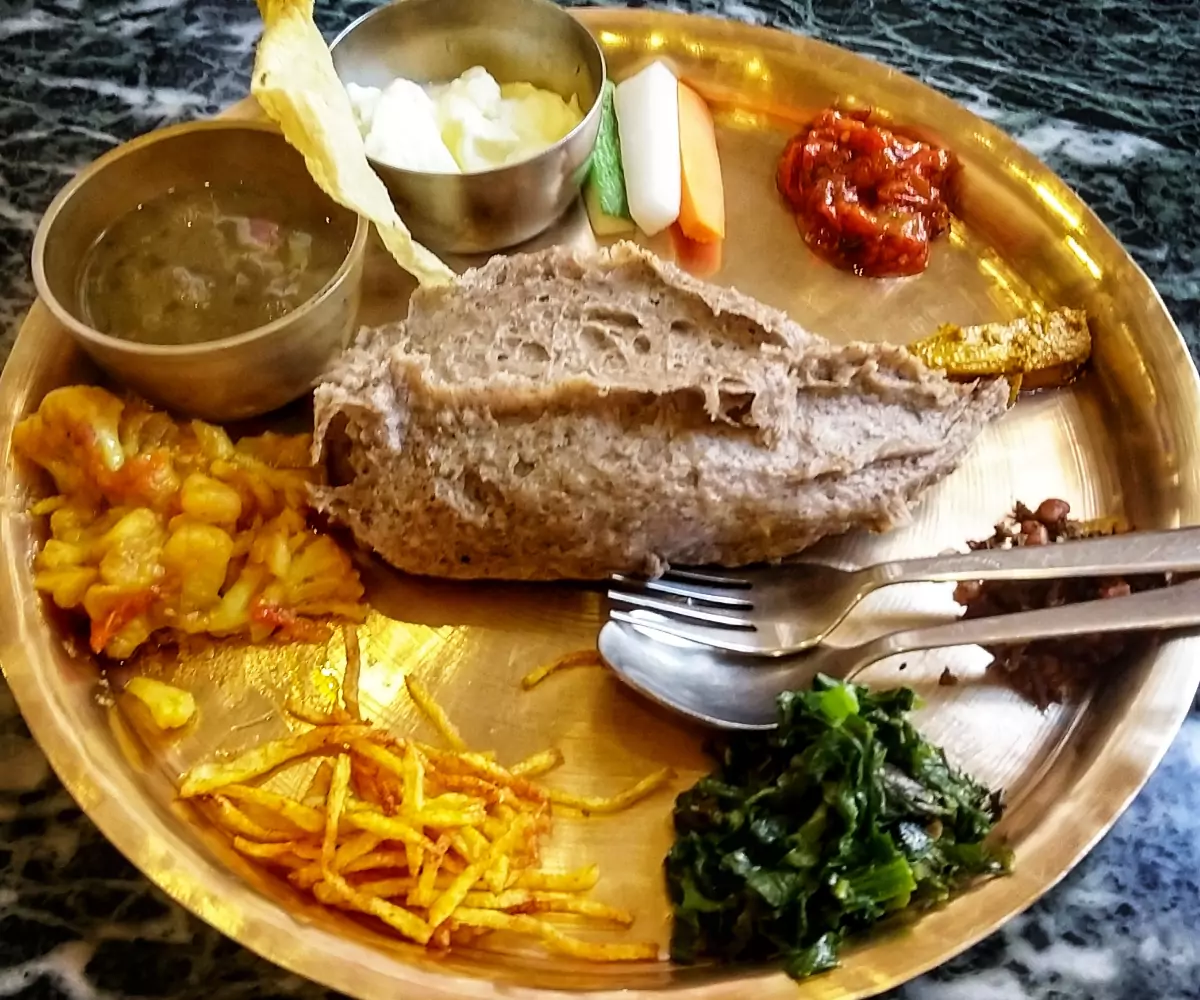 Nepalese dish dhindo