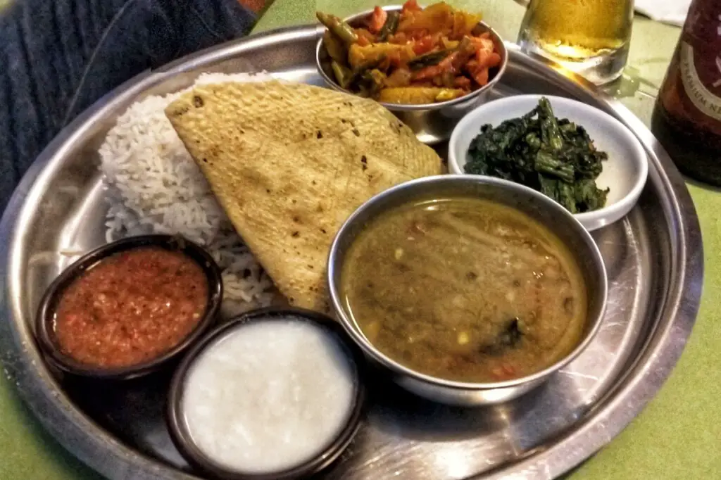 Nepalese cuisine dal bhat thali dish