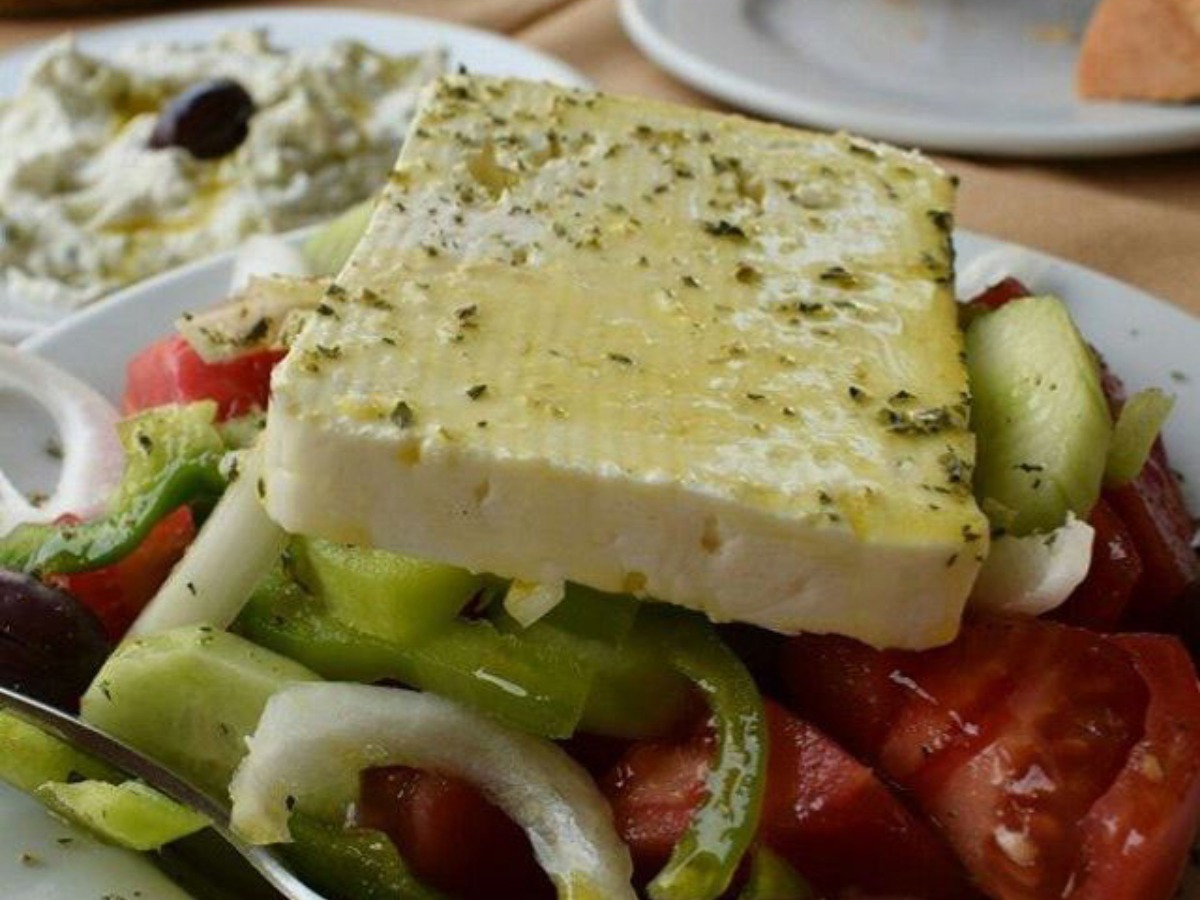 Greek salad and tzatziki