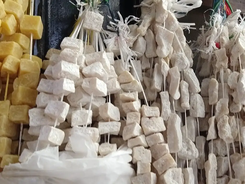 chugo dried cheese hanging on a string