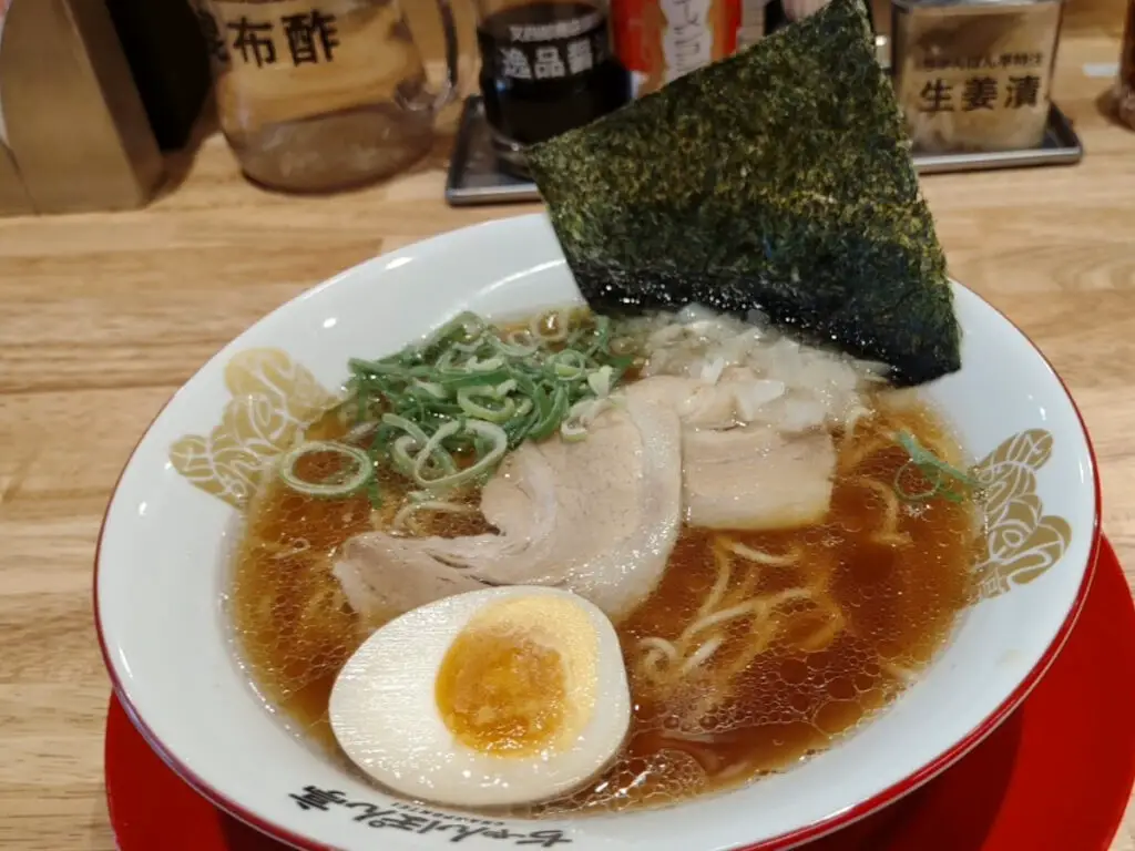 Breakfast noodle soup in Japan